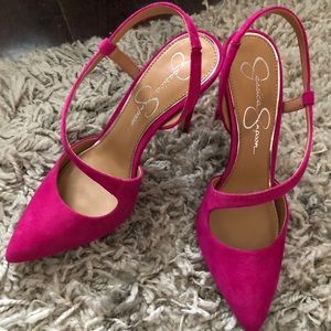 Jessica Simpson pink suede heels